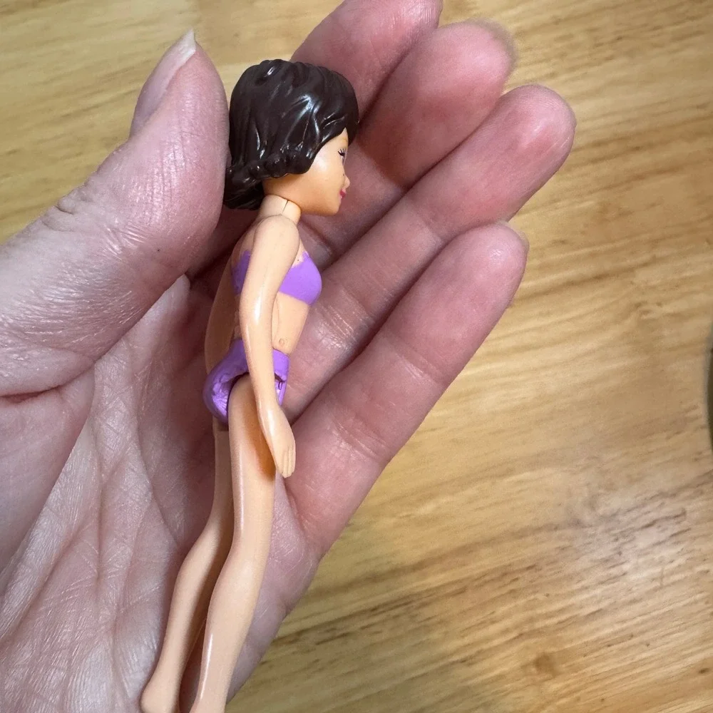 Polly‎ Pocket Doll Purple Bikini 2005 Mattel Beach Vacation Play